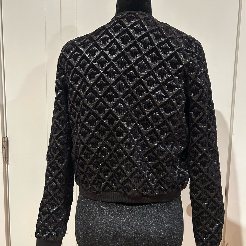 Gianni Bini Quilted Black Bomber Jacket
